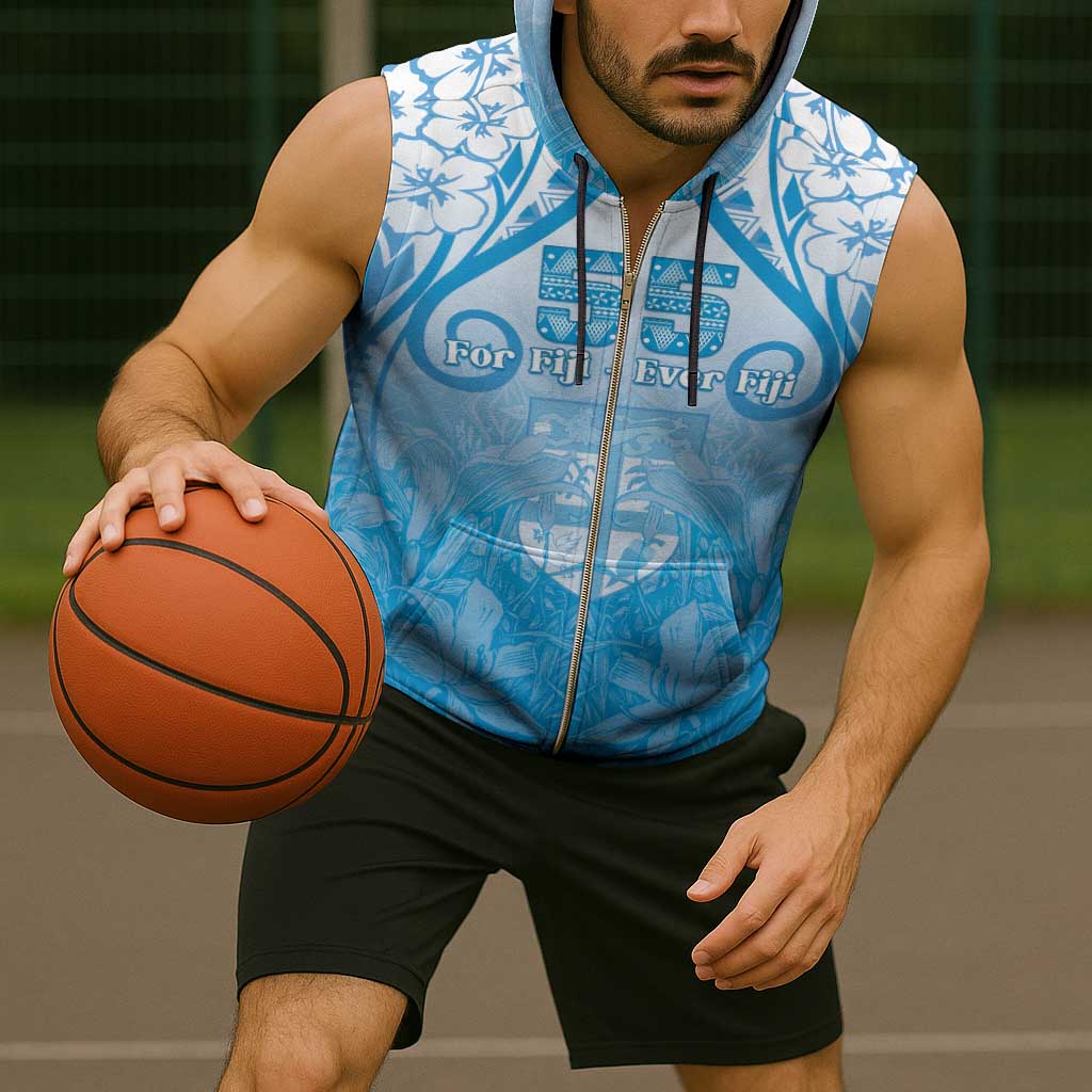 Fiji Day Sleeveless Zip Hoodie 55th Anniversary Forever Fiji - Polynesian Pride