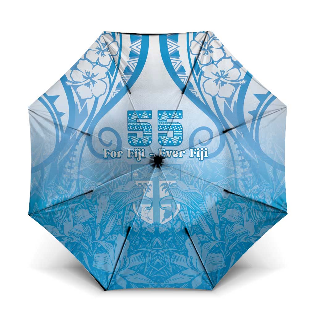 Fiji Day Umbrella 55th Anniversary Forever Fiji LT05 One Size Folded 11.42 inch Opened Diameter 37.4 inch Blue - Polynesian Pride
