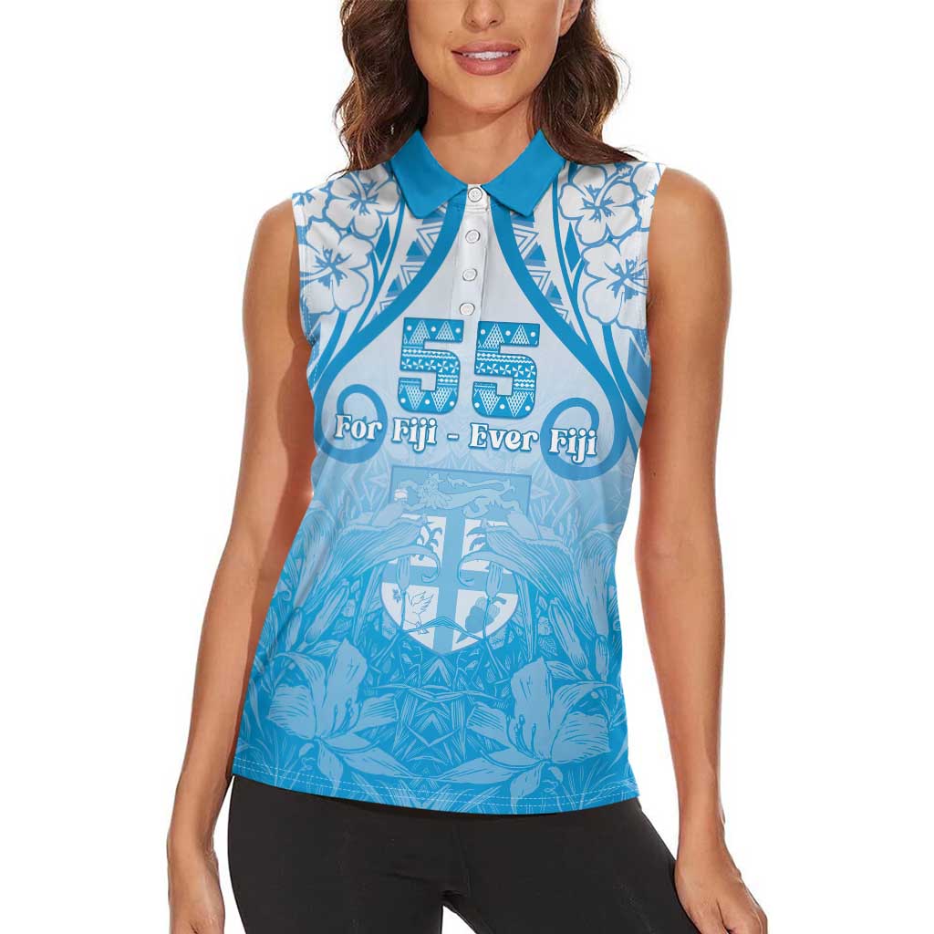 Fiji Day Women Sleeveless Polo Shirt 55th Anniversary Forever Fiji - Polynesian Pride