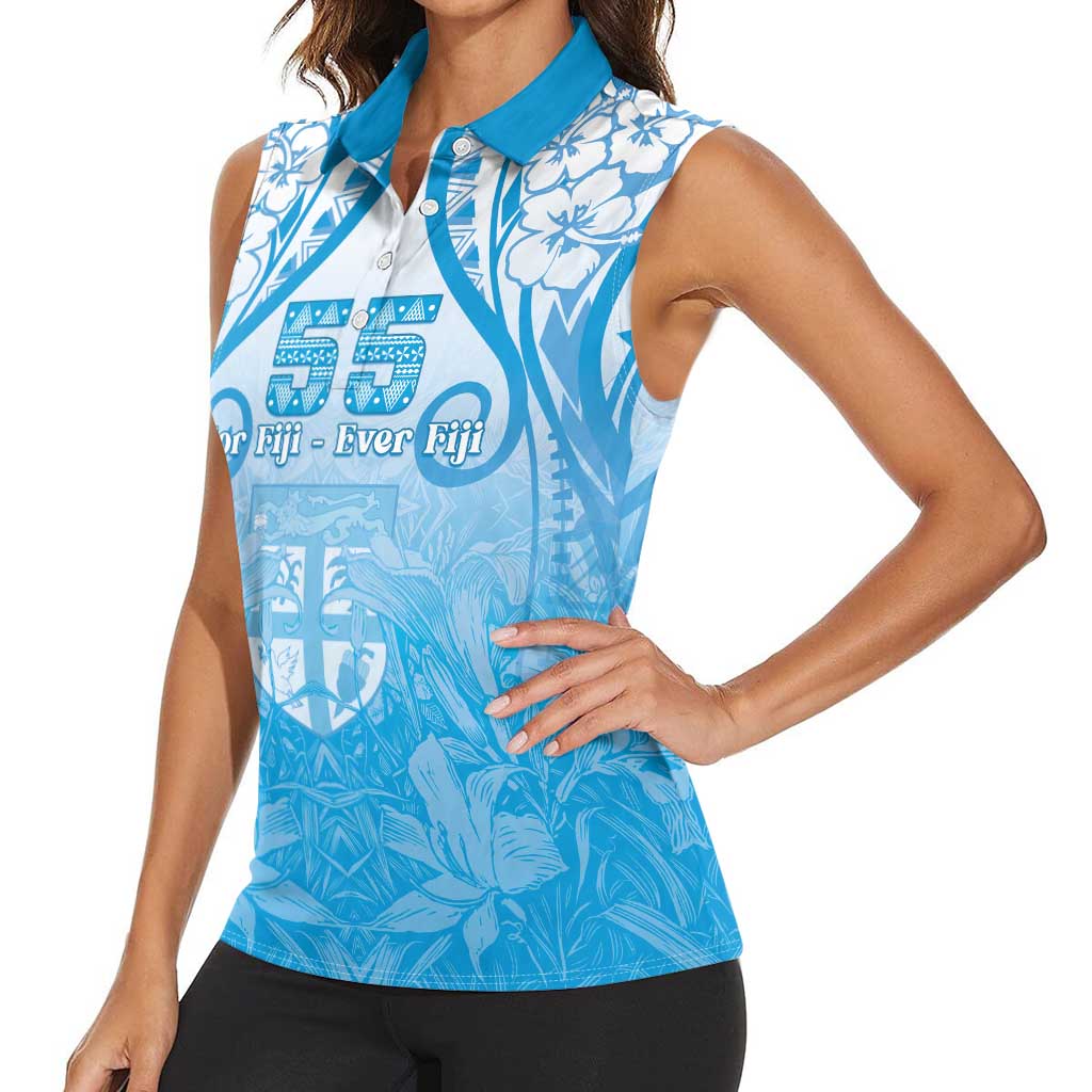 Fiji Day Women Sleeveless Polo Shirt 55th Anniversary Forever Fiji - Polynesian Pride