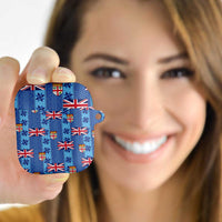 Fiji Masi Tapa AirPods Case Coat Of Arms LT05 Blue - Polynesian Pride