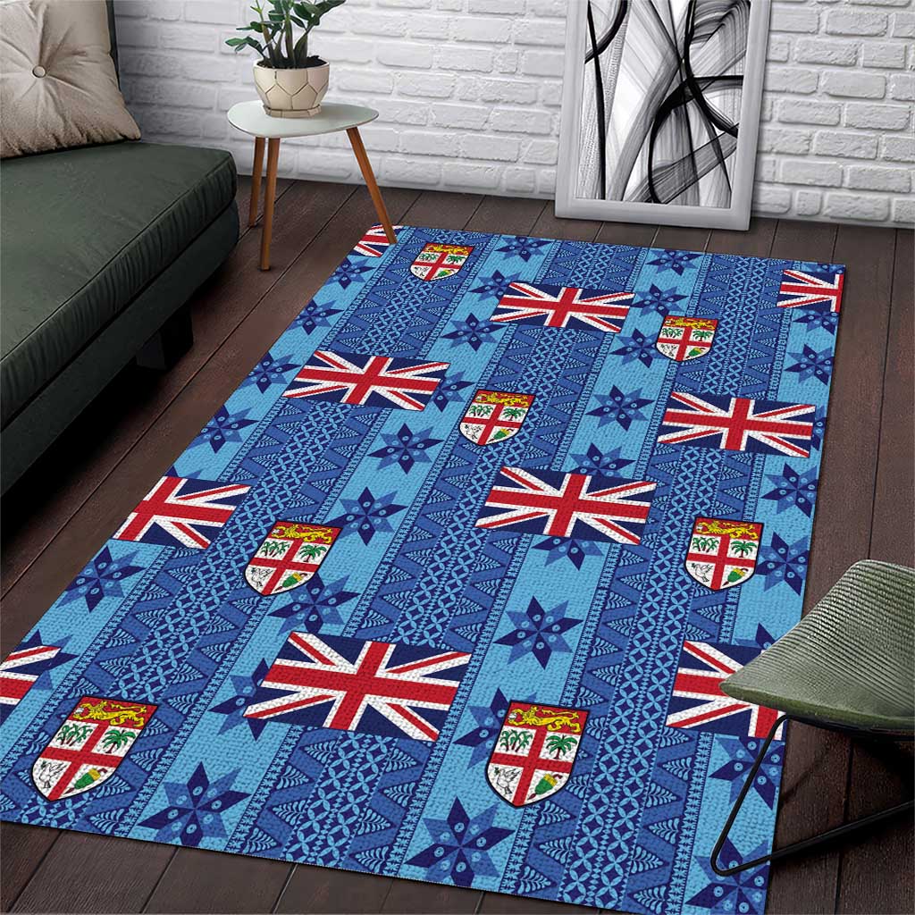 Fiji Masi Tapa Area Rug Coat Of Arms - Polynesian Pride