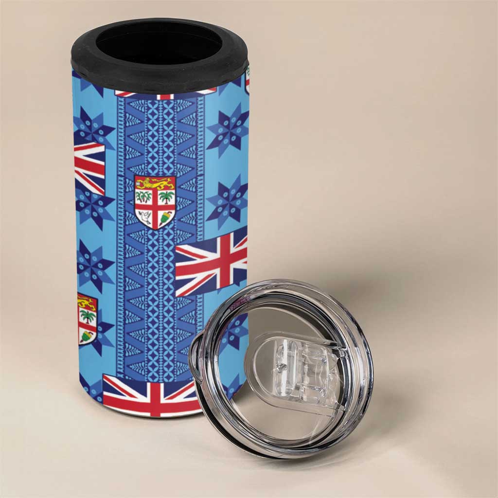 Fiji Masi Tapa 4 in 1 Can Cooler Tumbler Coat Of Arms LT05 - Polynesian Pride