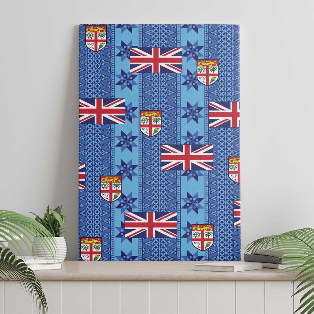 Fiji Masi Tapa Canvas Wall Art Coat Of Arms LT05 - Polynesian Pride