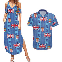 Fiji Masi Tapa Couples Matching Summer Maxi Dress and Hawaiian Shirt Coat Of Arms - Polynesian Pride