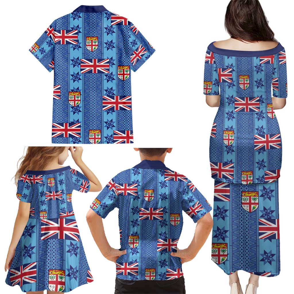 Fiji Masi Tapa Family Matching Puletasi and Hawaiian Shirt Coat Of Arms - Polynesian Pride