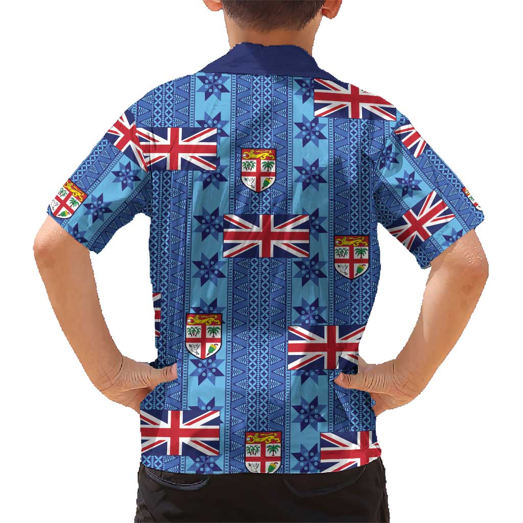 Fiji Masi Tapa Family Matching Short Sleeve Bodycon Dress and Hawaiian Shirt Coat Of Arms - Polynesian Pride