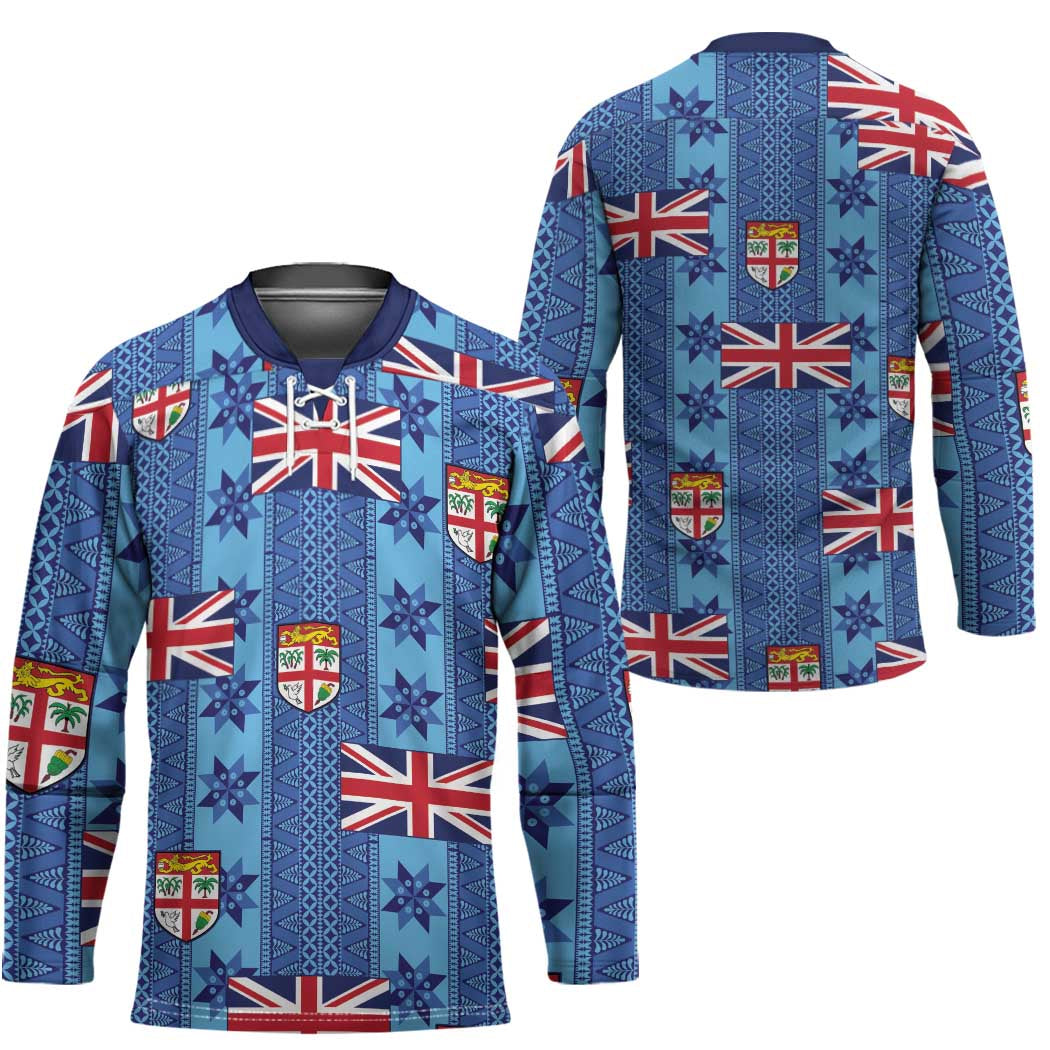 Fiji Masi Tapa Hockey Jersey Coat Of Arms - Polynesian Pride