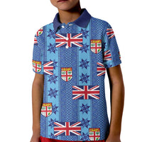 Fiji Masi Tapa Kid Polo Shirt Coat Of Arms - Polynesian Pride
