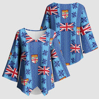 Fiji Masi Tapa Kimono Sleeve Blouse Coat Of Arms LT05 - Polynesian Pride