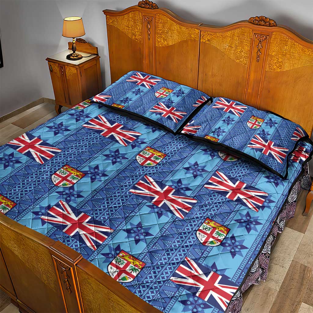 Fiji Masi Tapa Quilt Bed Set Coat Of Arms - Polynesian Pride