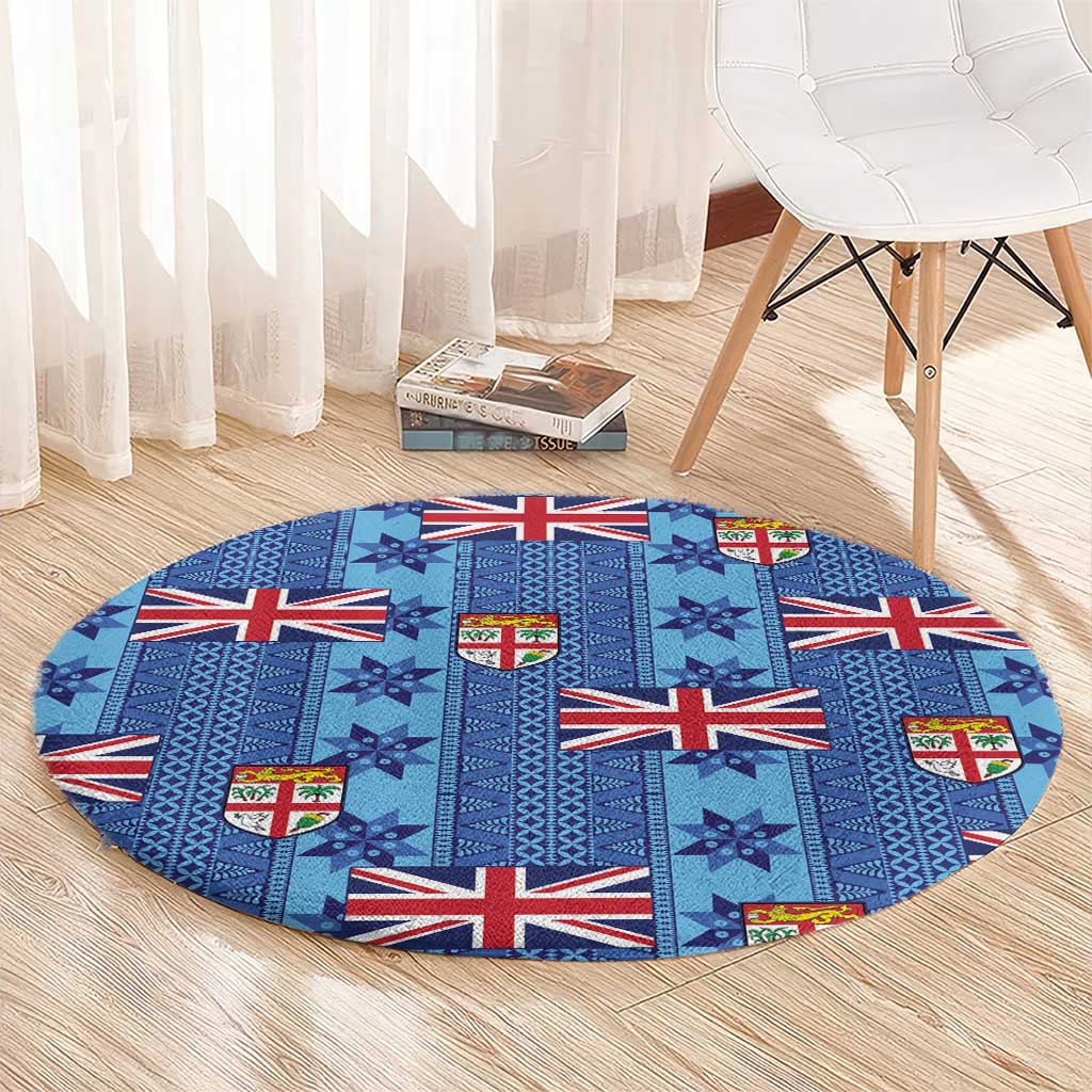 Fiji Masi Tapa Round Carpet Coat Of Arms - Polynesian Pride
