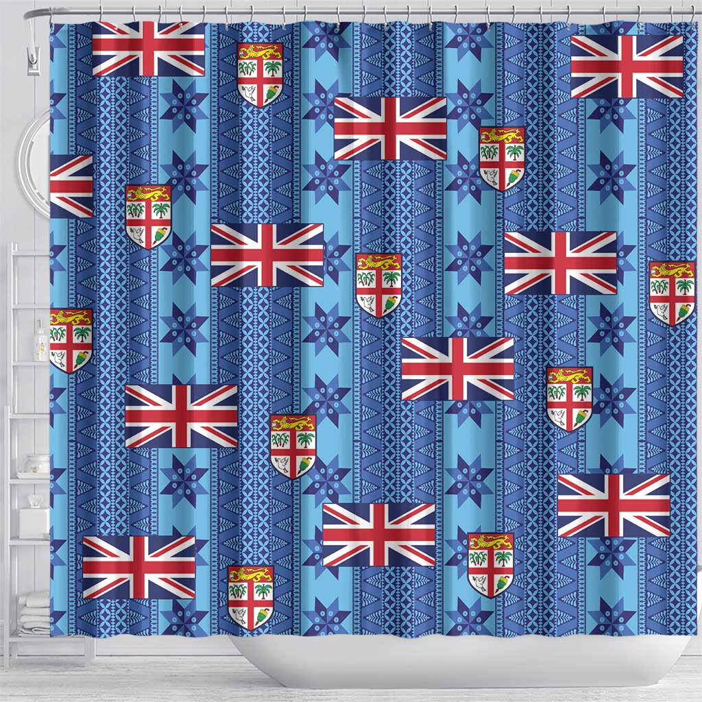 Fiji Masi Tapa Shower Curtain Coat Of Arms - Polynesian Pride