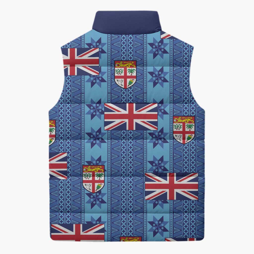 Fiji Masi Tapa Sleeveless Puffer Jacket Coat Of Arms LT05 - Polynesian Pride