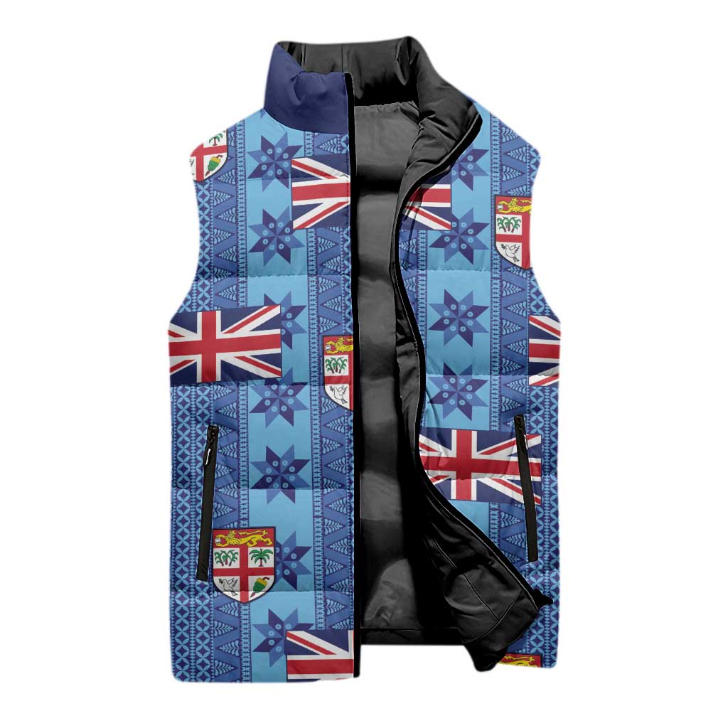 Fiji Masi Tapa Sleeveless Puffer Jacket Coat Of Arms LT05 - Polynesian Pride