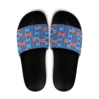 Fiji Masi Tapa Slide Sandals Coat Of Arms - Polynesian Pride