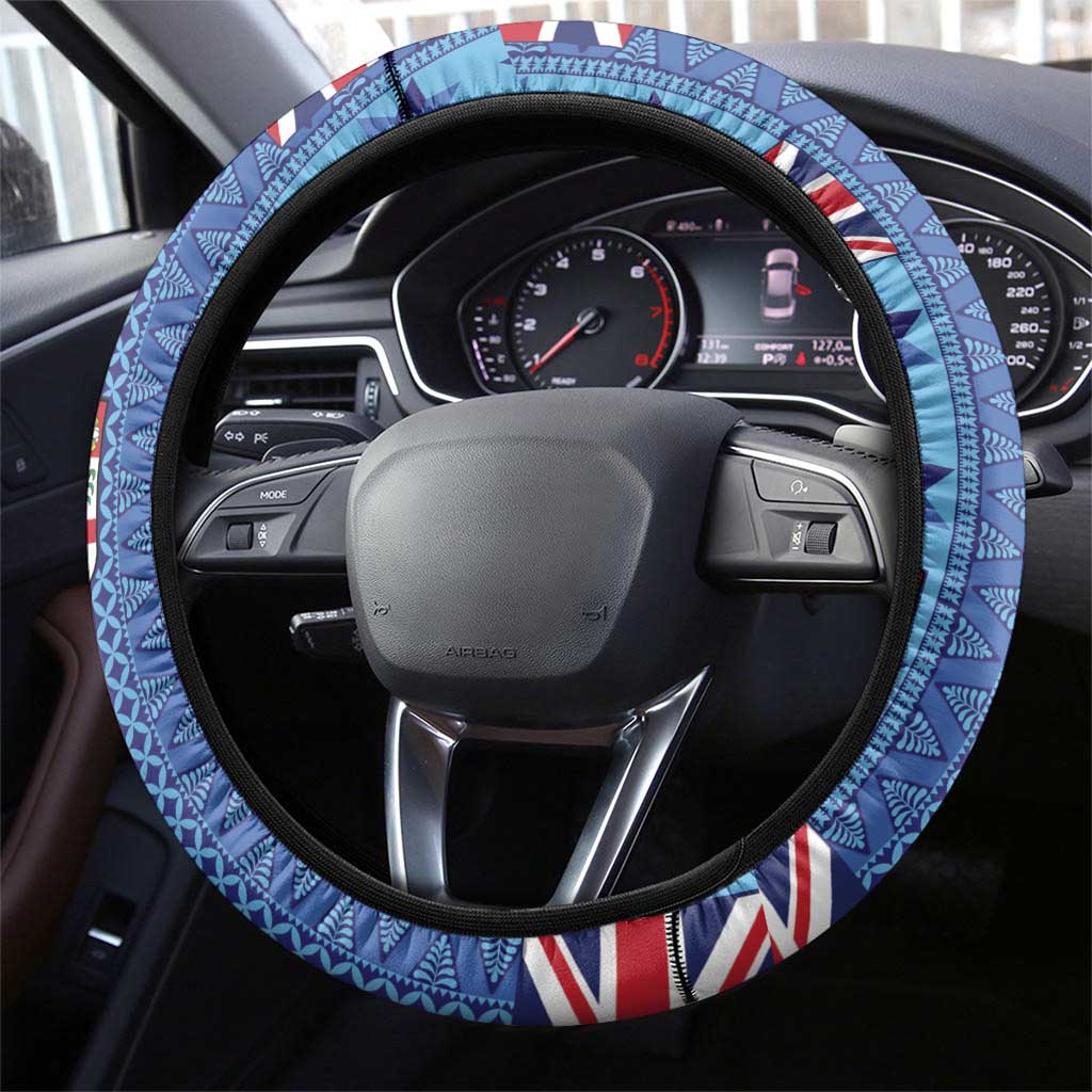 Fiji Masi Tapa Steering Wheel Cover Coat Of Arms LT05 - Polynesian Pride