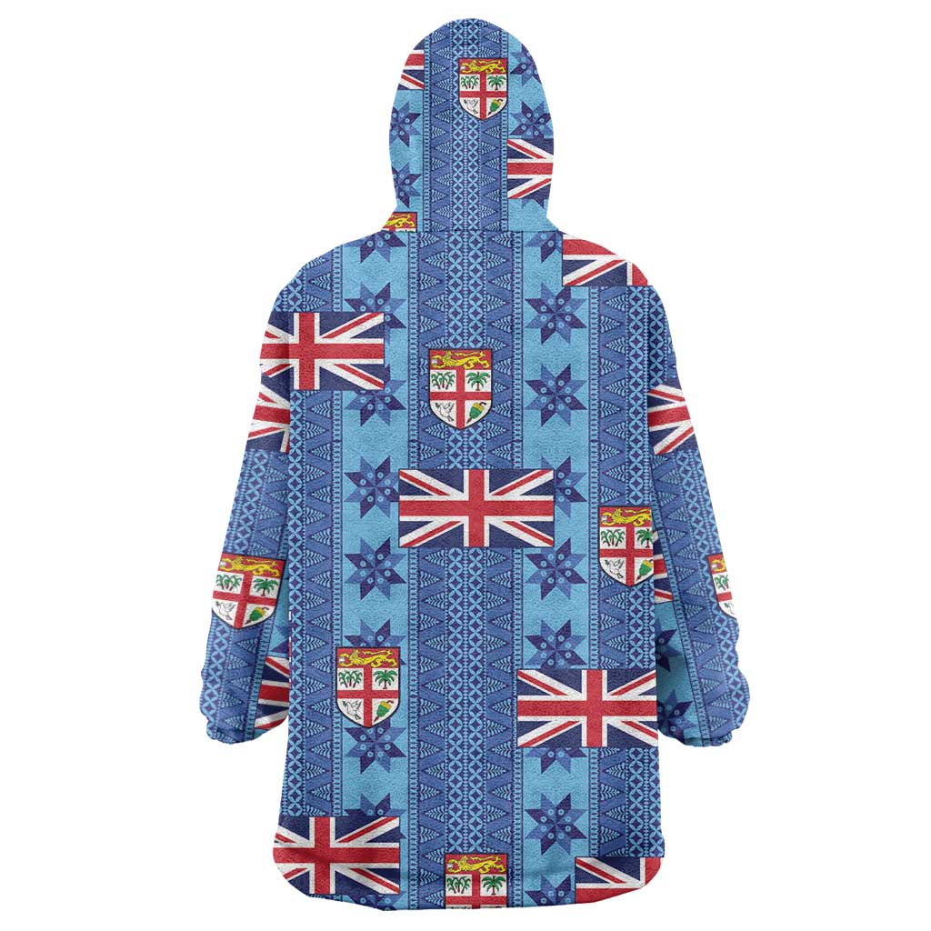 Fiji Masi Tapa Wearable Blanket Hoodie Coat Of Arms - Polynesian Pride