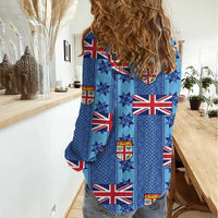 Fiji Masi Tapa Women Casual Shirt Coat Of Arms - Polynesian Pride