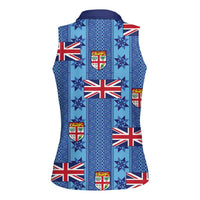 Fiji Masi Tapa Women Sleeveless Polo Shirt Coat Of Arms - Polynesian Pride