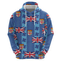 Fiji Masi Tapa Zip Hoodie Coat Of Arms - Polynesian Pride