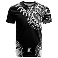 Polynesian Chief Inspired Costume T Shirt Tribal Pattern With Tooth Necklace Black LT05 Black - Polynesian Pride
