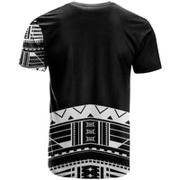 Polynesian Chief Inspired Costume T Shirt Tribal Pattern With Tooth Necklace Black LT05 - Polynesian Pride