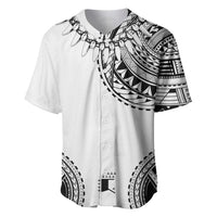 Polynesian Chief Inspired Costume Baseball Jersey Tribal Pattern With Tooth Necklace White LT05 White - Polynesian Pride