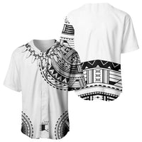 Polynesian Chief Inspired Costume Baseball Jersey Tribal Pattern With Tooth Necklace White LT05 - Polynesian Pride