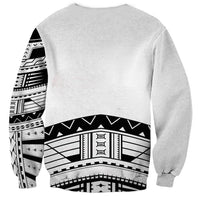 Polynesian Chief Inspired Costume Sweatshirt Tribal Pattern With Tooth Necklace White LT05 - Polynesian Pride