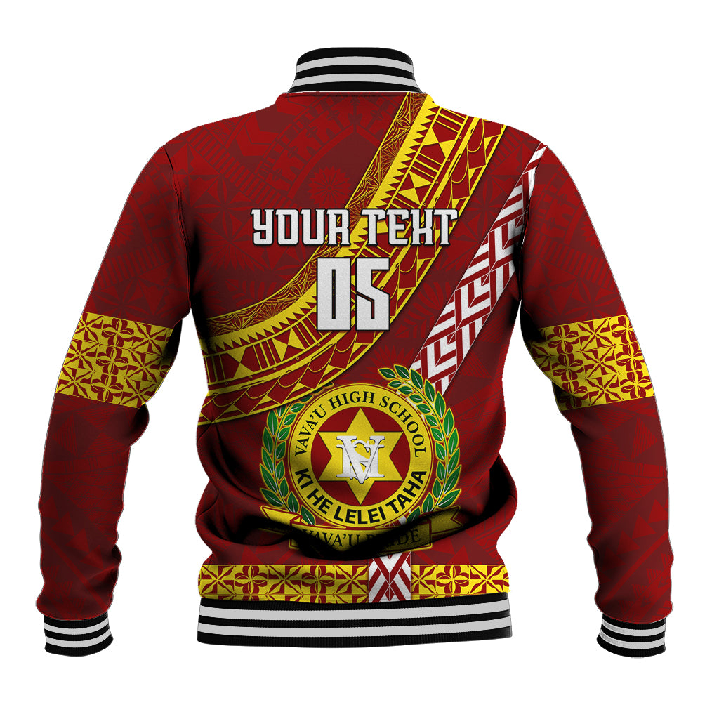 Custom Vavau High School Baseball Jacket Tongan Kupesi Pattern LT05 - Polynesian Pride