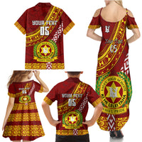Custom Vavau High School Family Matching Summer Maxi Dress and Hawaiian Shirt Tongan Kupesi Pattern LT05 - Polynesian Pride