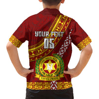 Custom Vavau High School Kid Hawaiian Shirt Tongan Kupesi Pattern LT05 - Polynesian Pride