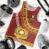 Custom Vavau High School Men Tank Top Tongan Kupesi Pattern LT05 Red - Polynesian Pride