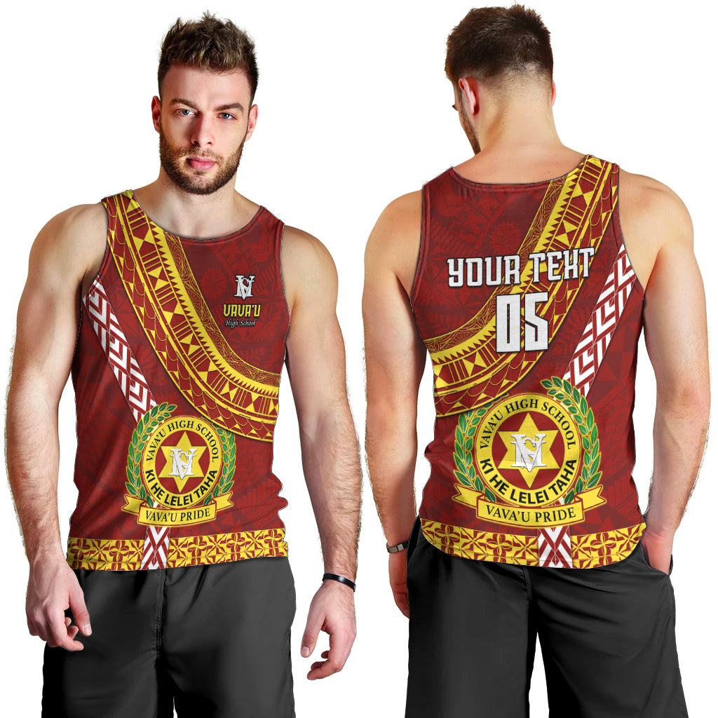 Custom Vavau High School Men Tank Top Tongan Kupesi Pattern LT05 - Polynesian Pride