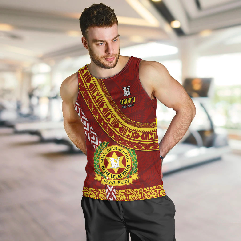 Custom Vavau High School Men Tank Top Tongan Kupesi Pattern LT05 - Polynesian Pride