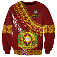 Custom Vavau High School Sweatshirt Tongan Kupesi Pattern LT05 Unisex Red - Polynesian Pride