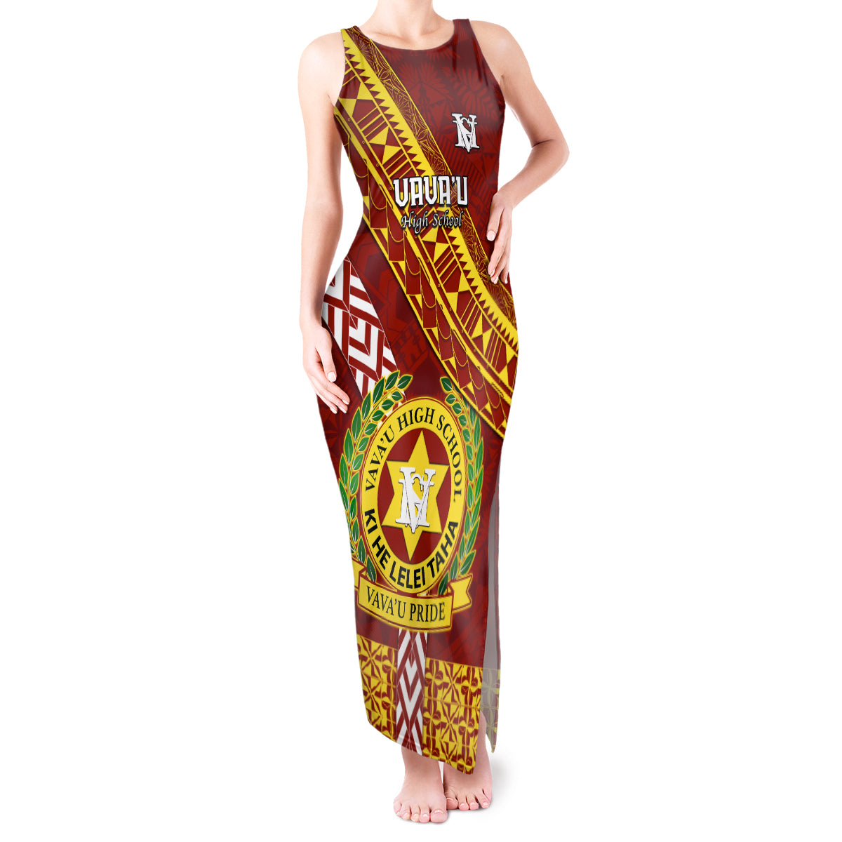 custom-vavau-high-school-tank-maxi-dress-tongan-kupesi-pattern