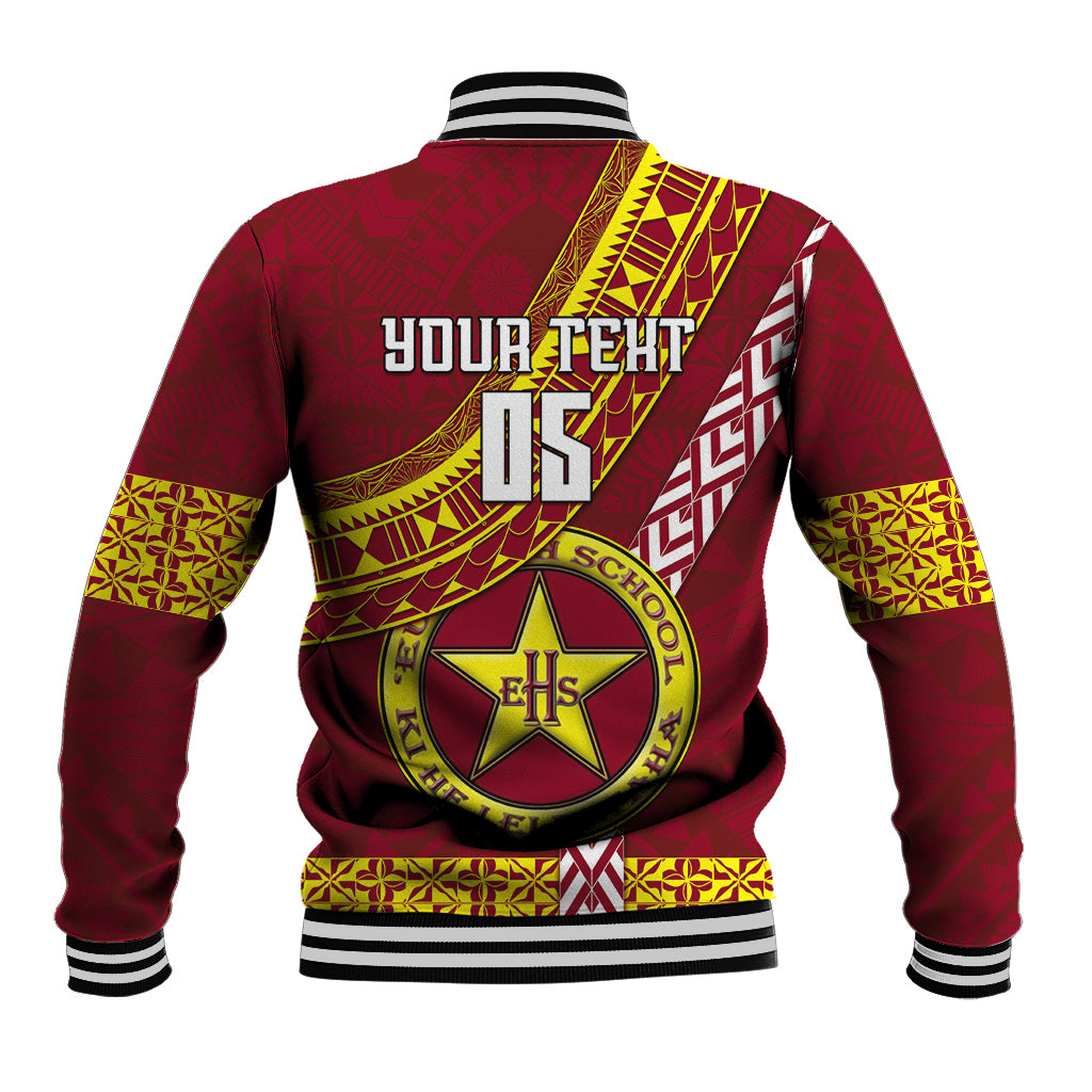 Custom Eua High School Baseball Jacket Tongan Kupesi Pattern LT05 - Polynesian Pride