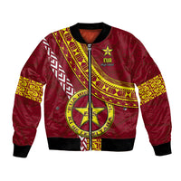 Custom Eua High School Bomber Jacket Tongan Kupesi Pattern LT05 Unisex Red - Polynesian Pride