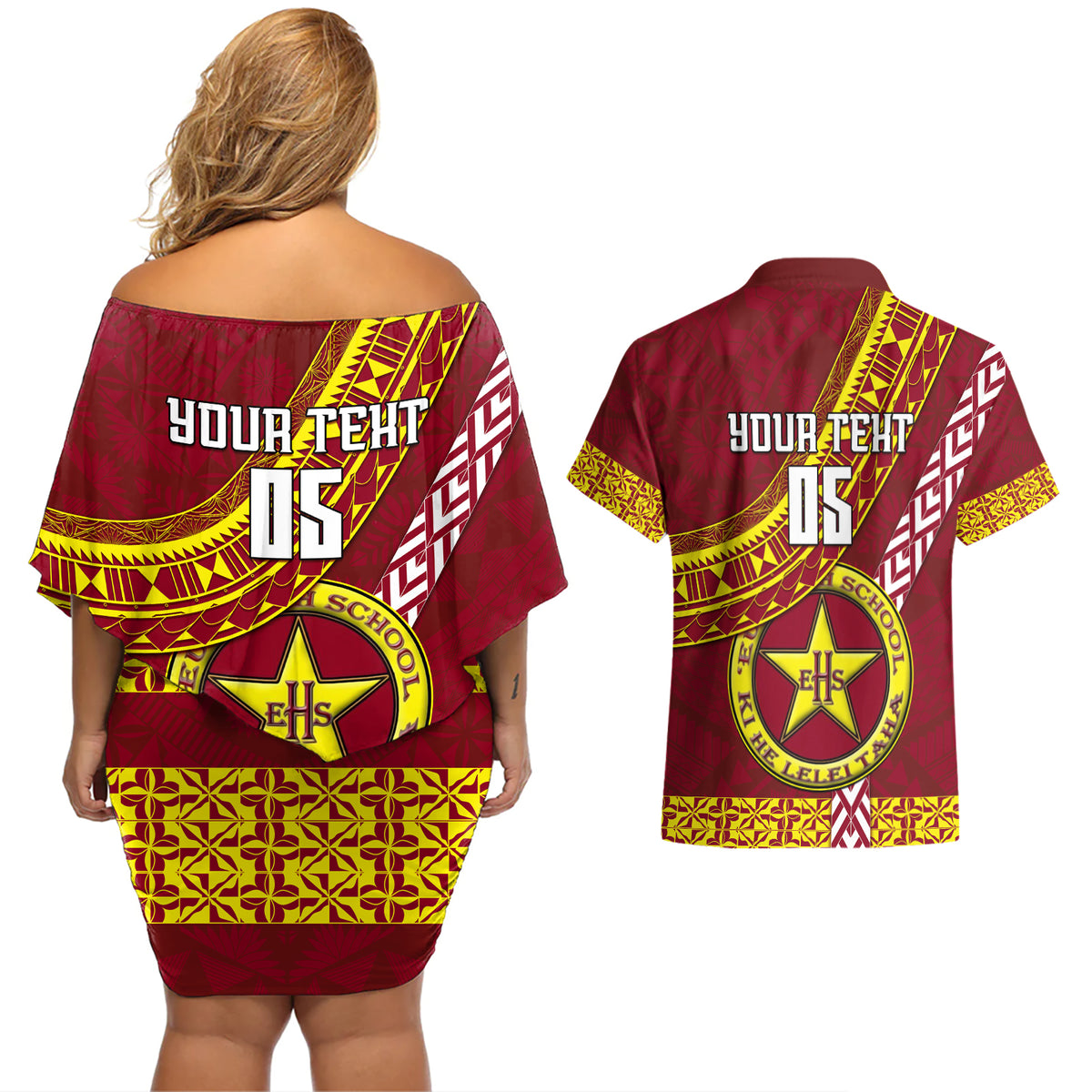 custom-eua-high-school-couples-matching-off-shoulder-short-dress-and-hawaiian-shirt-tongan-kupesi-pattern