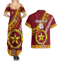 Custom Eua High School Couples Matching Summer Maxi Dress and Hawaiian Shirt Tongan Kupesi Pattern LT05 - Polynesian Pride
