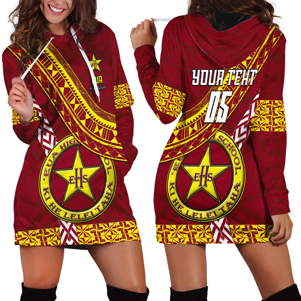 Custom Eua High School Hoodie Dress Tongan Kupesi Pattern LT05 - Polynesian Pride