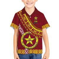 Custom Eua High School Kid Hawaiian Shirt Tongan Kupesi Pattern LT05 Kid Red - Polynesian Pride
