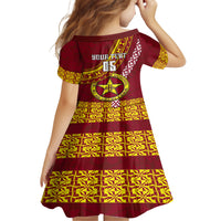 Custom Eua High School Kid Short Sleeve Dress Tongan Kupesi Pattern LT05 - Polynesian Pride