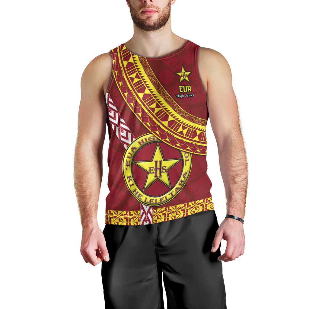 Custom Eua High School Men Tank Top Tongan Kupesi Pattern LT05 - Polynesian Pride