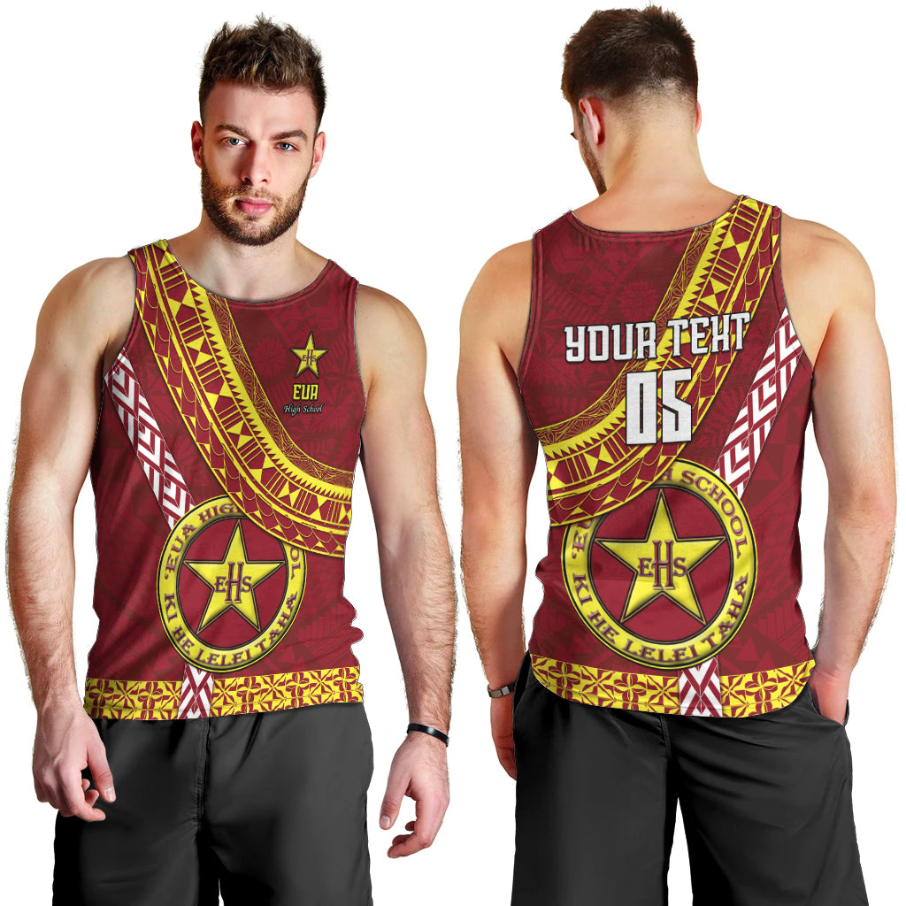 Custom Eua High School Men Tank Top Tongan Kupesi Pattern LT05 - Polynesian Pride