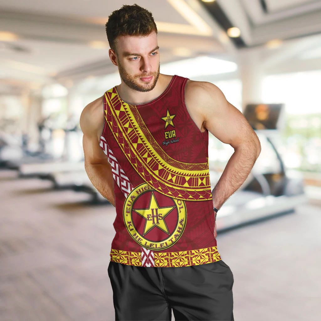 Custom Eua High School Men Tank Top Tongan Kupesi Pattern LT05 - Polynesian Pride