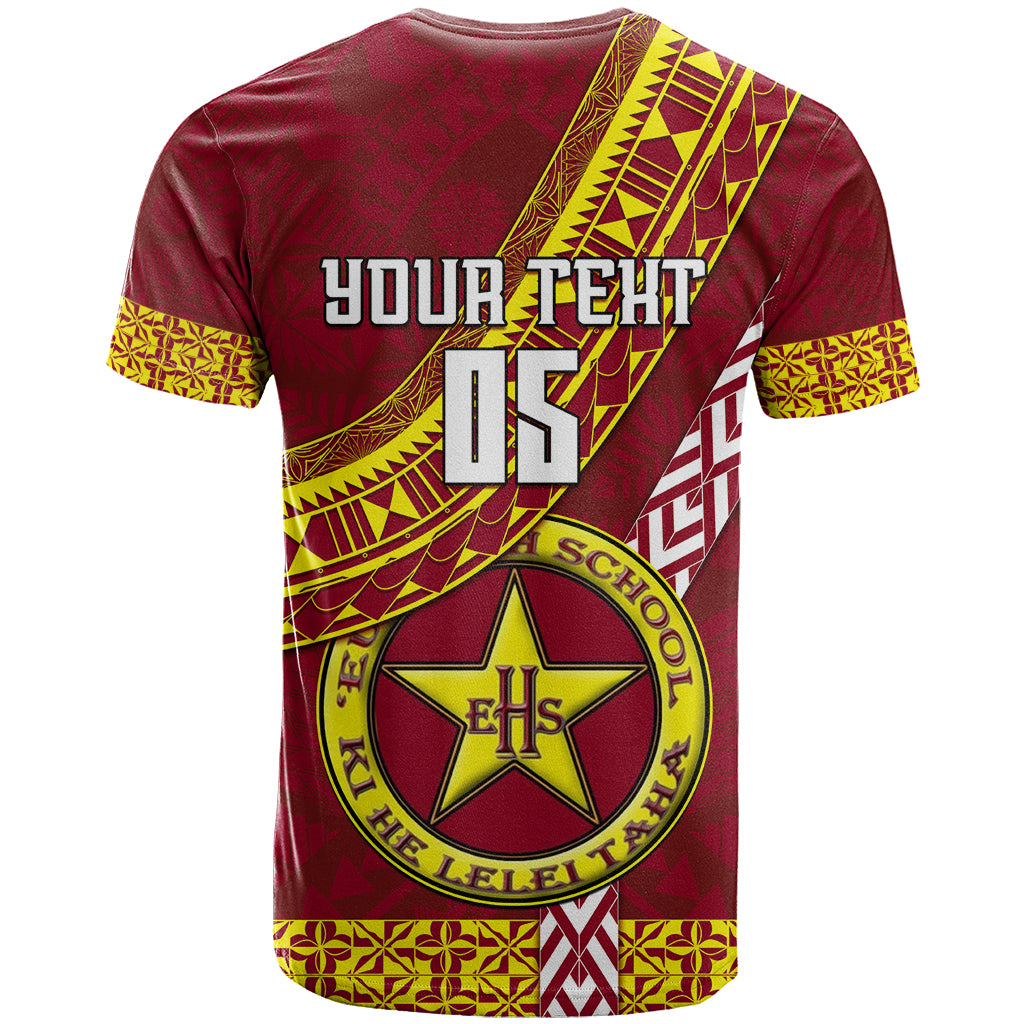 Custom Eua High School T Shirt Tongan Kupesi Pattern LT05 - Polynesian Pride