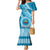 Custom Lavengamalie College Family Matching Mermaid Dress and Hawaiian Shirt Tongan Kupesi Pattern LT05 Mom's Dress Blue - Polynesian Pride